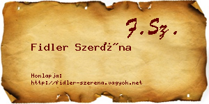 Fidler Szeréna névjegykártya